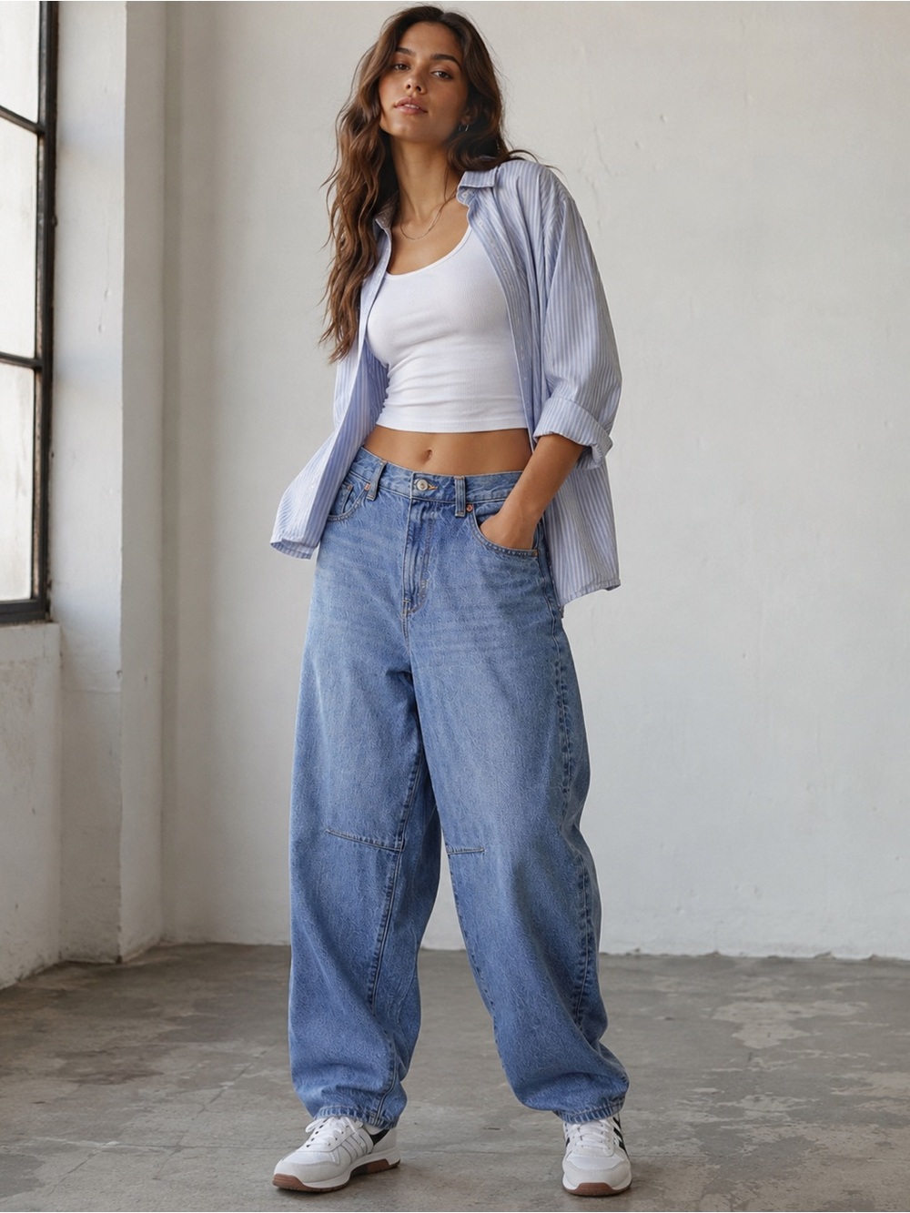 Cake Barrel Jeans 28x30 Light Wash Horseshoe Cool Girl Denim Y2K Streetwear Chic
